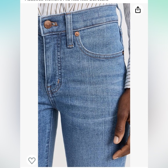 Madewell Cali Demi-Boot Cut Raw Hem blue Denim waist 25 - Picture 5 of 13
